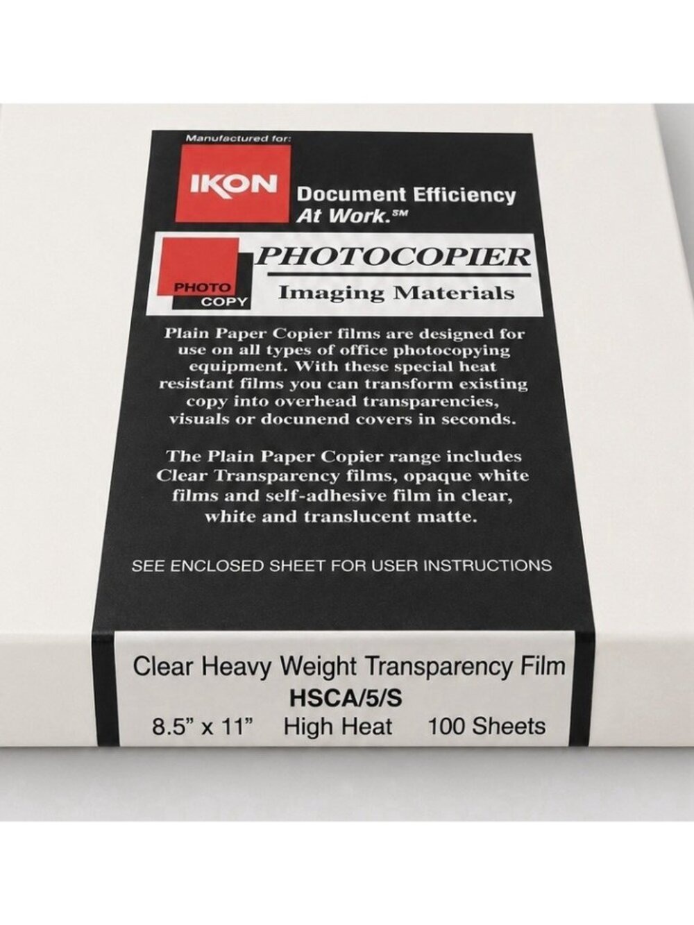IKON Clear Transparency Film HSCA/5/S 8.5 x 11 High Heat 100 Sheets - Picture 2 of 5
